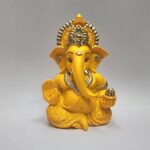Gold Art India Mango terracotta Finish Ganesha for Car Dashboard Home Decor Gifting Diwali Birthday Festivals 3.5 x 2 Inches