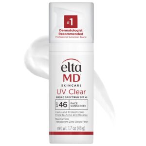 EltaMD UV Clear Facial Sunscreen SPF 46 – For Skin Types Prone To Acne, Rosacea