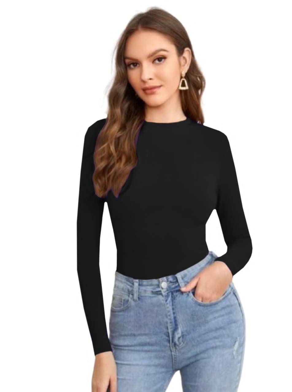 Dream Beauty Fashion Women’s Full Sleeve Top Round Neck Casual Tshirt 23 Inches (BZF-Empire Top 4-P)