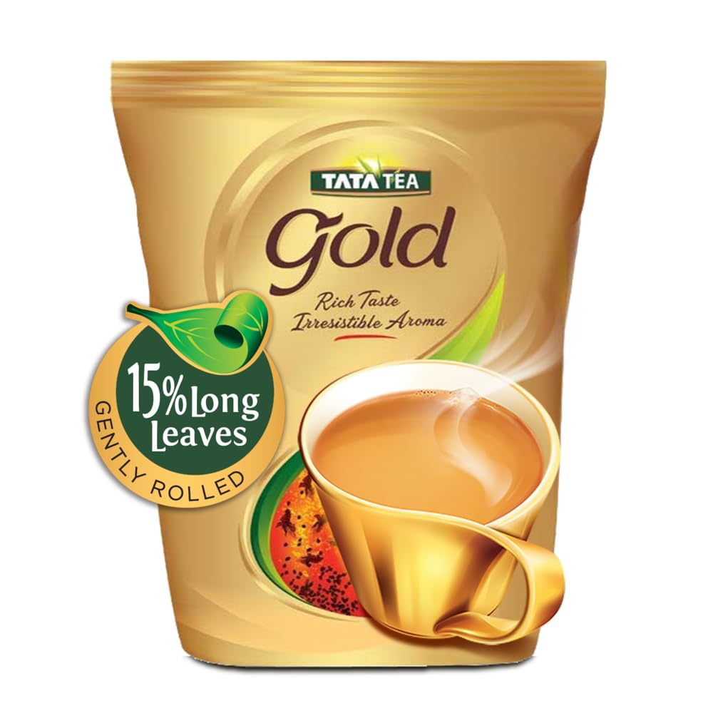 Tata Tea Gold 1kg, Premium Assam Teas With Gently Rolled Aromatic Long Loose Leaves, Rich & Aromatic Chai, Black Tea