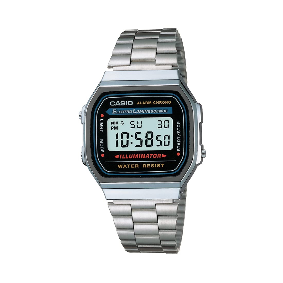 Casio Unisex Vintage A168WA-1WDF Black Digital Dial Silver Stainless Steel Band D131 Casio Unisex Vintage A168WA-1WDF Black Digital Dial Silver Stainless Steel Band D131