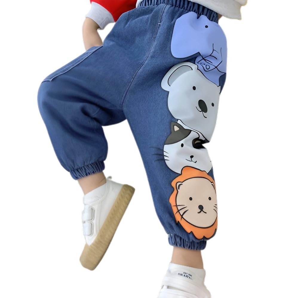 Googo Gaaga Boys Mid Rise Googa Gaaga Denim Joggers With Cute Cartoon Prints | Soft Elastic Waist Jeans Pants | Casual Trousers Stylish Playtime Outfits Googo Gaaga Boys Mid Rise Googa Gaaga Denim Joggers With Cute Cartoon Prints | Soft Elastic Waist Jeans Pants | Casual Trousers Stylish Playtime Outfits