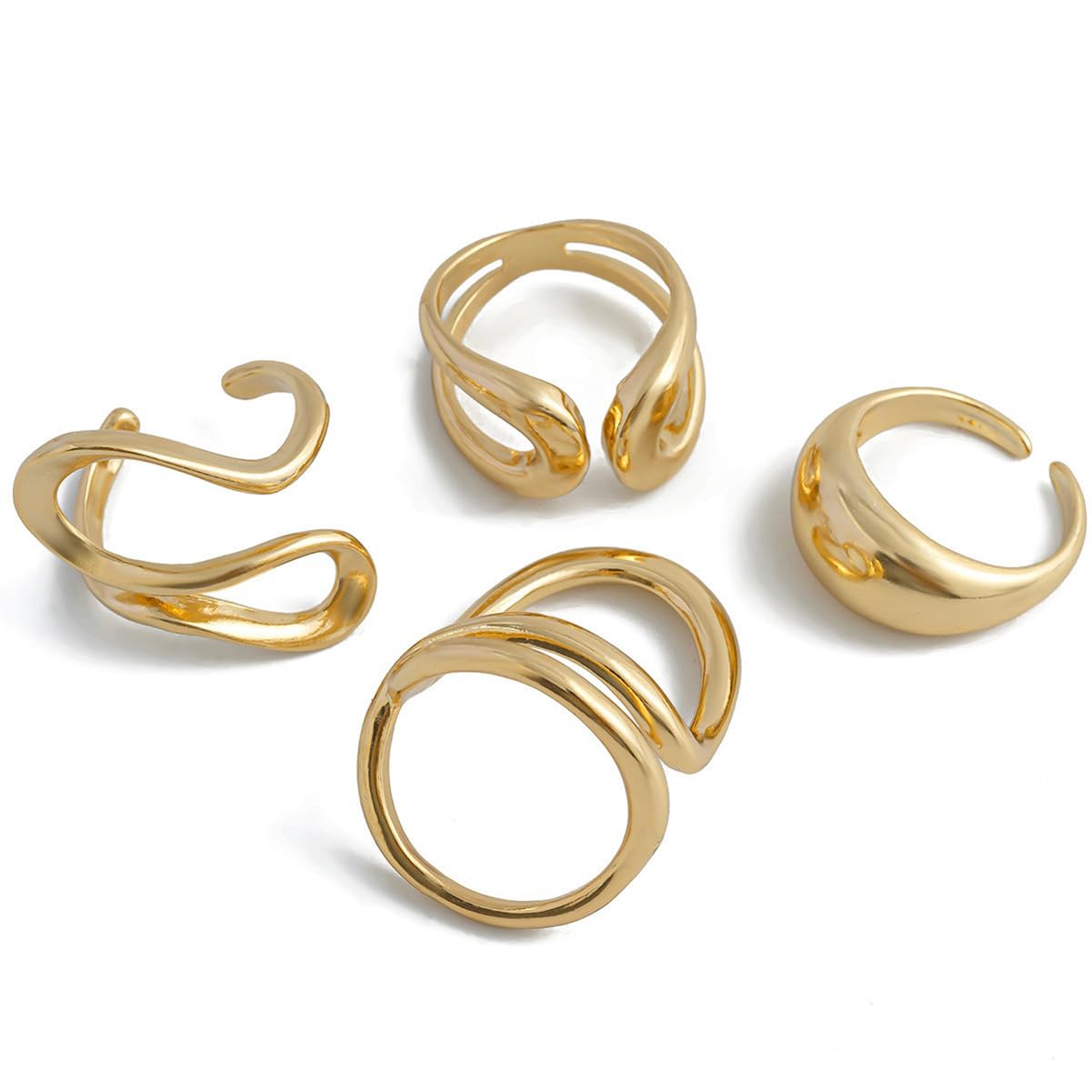 Shining Diva Fashion Set of 4 Latest Stylish Gold Plated Rings for Women and Girls (16520r) Shining Diva Fashion Set of 4 Latest Stylish Gold Plated Rings for Women and Girls (16520r)