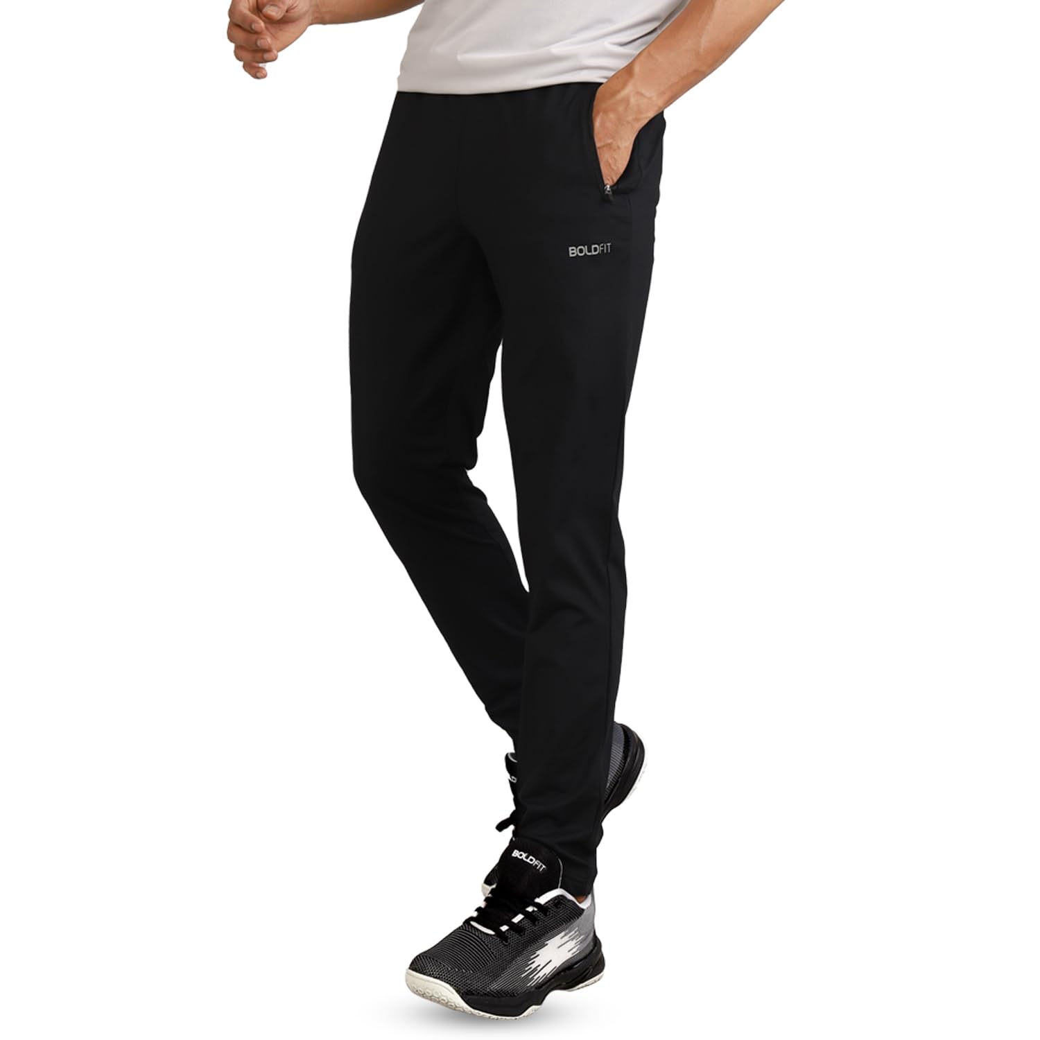 Boldfit Men’s Black Track Pant – Slim Fit Joggers for Running, Gym, Yoga – XL