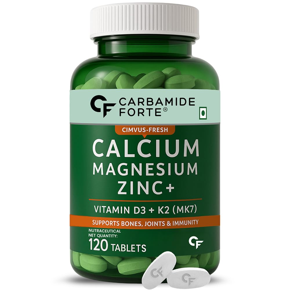 Carbamide Forte Calcium Tablets for Women & Men | Calcium Magnesium Zinc Tablets | Calcium Supplements for Men with Vitamin K2 MK7 & Vitamin B12 – Bone Health & Joint Support – 120 Tablet for Men