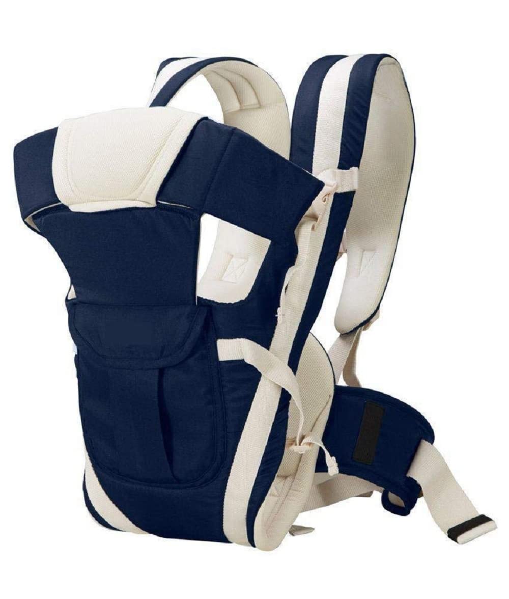 BabyGo Kids 4-in-1 Adjustable Baby Carrier Cum Kangaroo Bag | Multiple Carry Positions: Front, Back, Hip – Comfortable & Adjustable with Safety Belt and Buckle Straps (Blue)