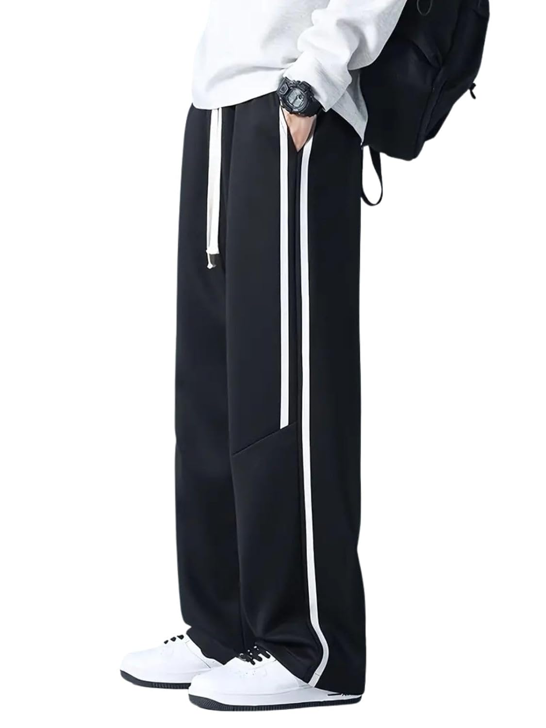 GRECIILOOKS Korean Style Track Pants for Men – Loose Fit Lycra Cargo Joggers | Trendy Gym & Streetwear Bottoms with Utility Pockets (Available in Plus Size and Combo Pack of 2)
