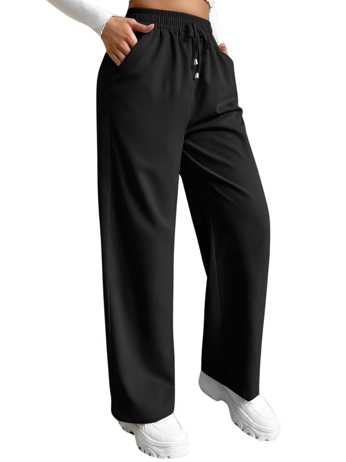 Leriya Fashion High Waist Trousers for Women – Flared Korean Style Formal Pants | Elegant Workwear for Office, College & Events (Available in Plus Size and Combo Pack of 2) Leriya Fashion High Waist Trousers for Women – Flared Korean Style Formal Pants | Elegant Workwear for Office, College & Events (Available in Plus Size and Combo Pack of 2)