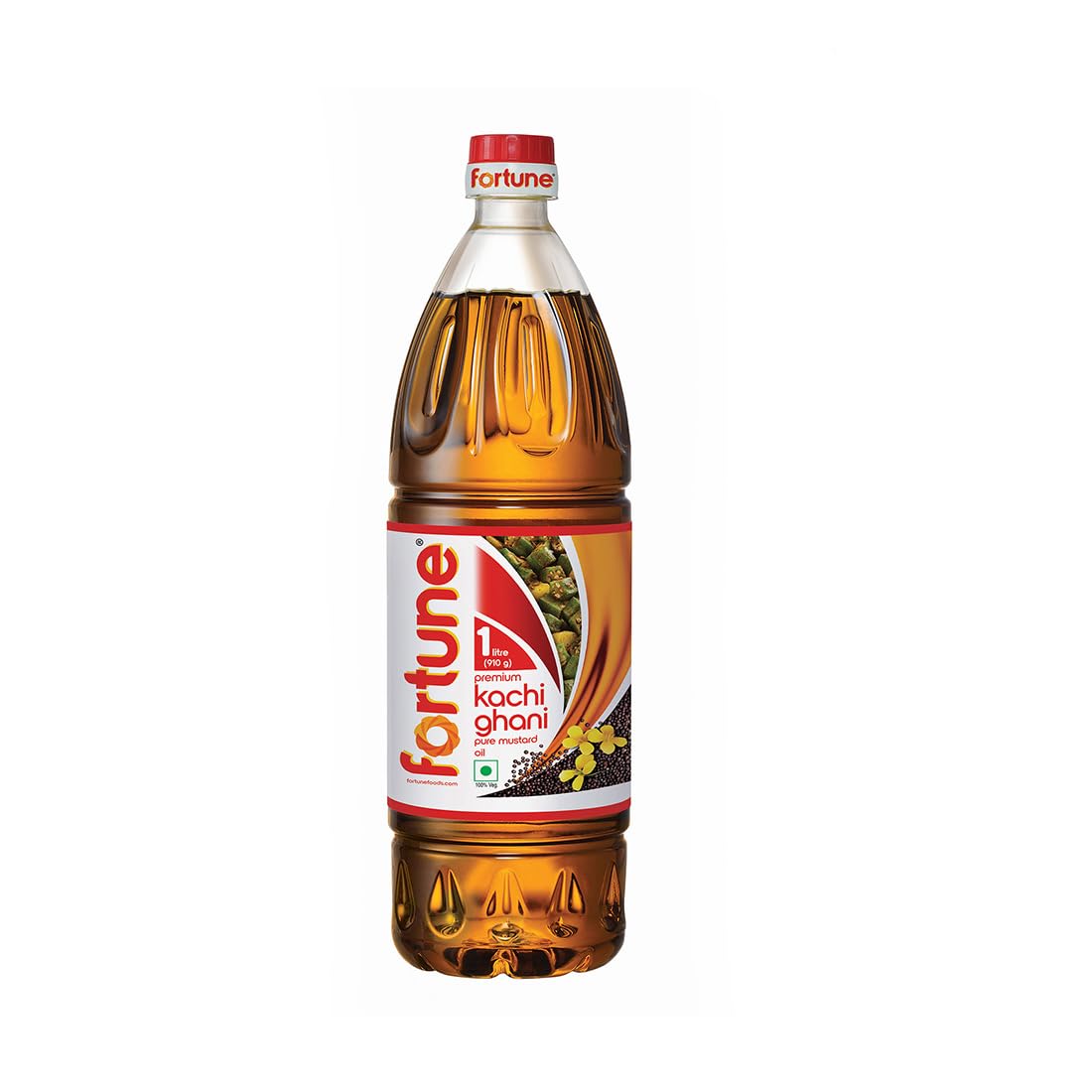 Fortune Premium Kachi Ghani Pure Mustard Oil, 910G PET Bottle (Weight May Vary)