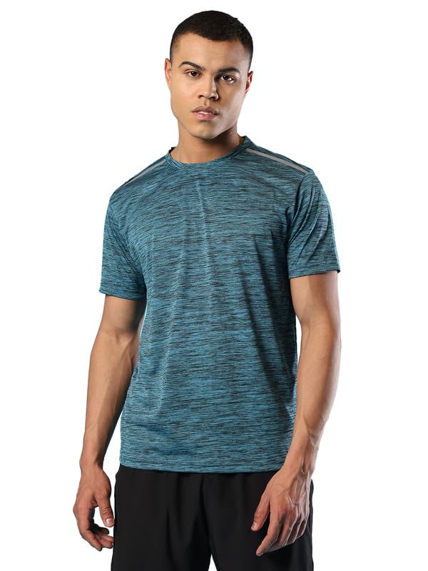 CHKOKKO Men’s Polyester Regular Fit Round Neck Regular Dry Fit Gym Sports T-Shirt