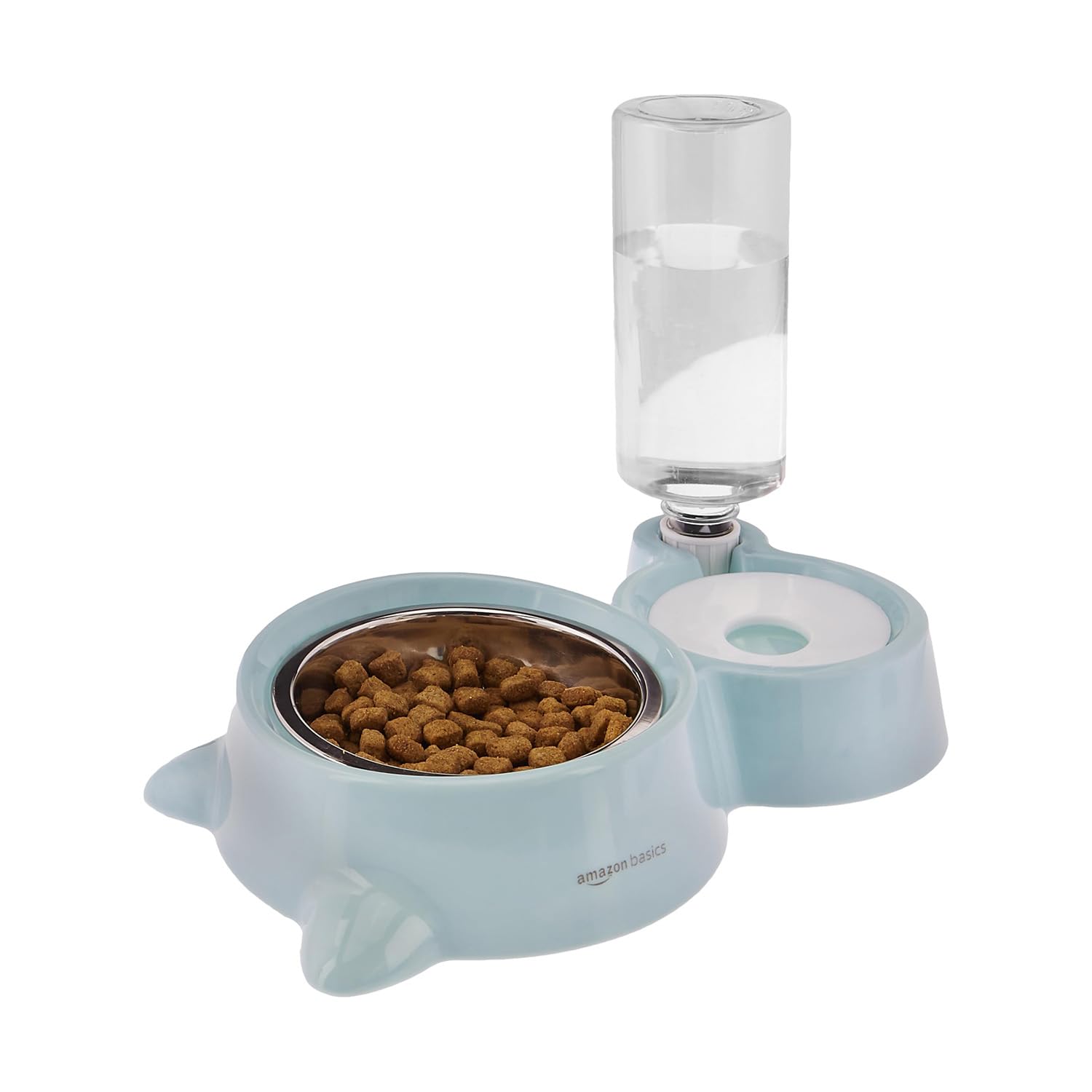 Amazon Basics 2 in 1 Pet Feeder Food and Water Dispenser| 450 Ml Stainless Steel Bowl| Automatic Water Dispensing Mechanism| Suitable for Cats and Dogs| LxWxH – 32 Cm X 22 Cm X 16.5 Cm Amazon Basics 2 in 1 Pet Feeder Food and Water Dispenser| 450 Ml Stainless Steel Bowl| Automatic Water Dispensing Mechanism| Suitable for Cats and Dogs| LxWxH – 32 Cm X 22 Cm X 16.5 Cm