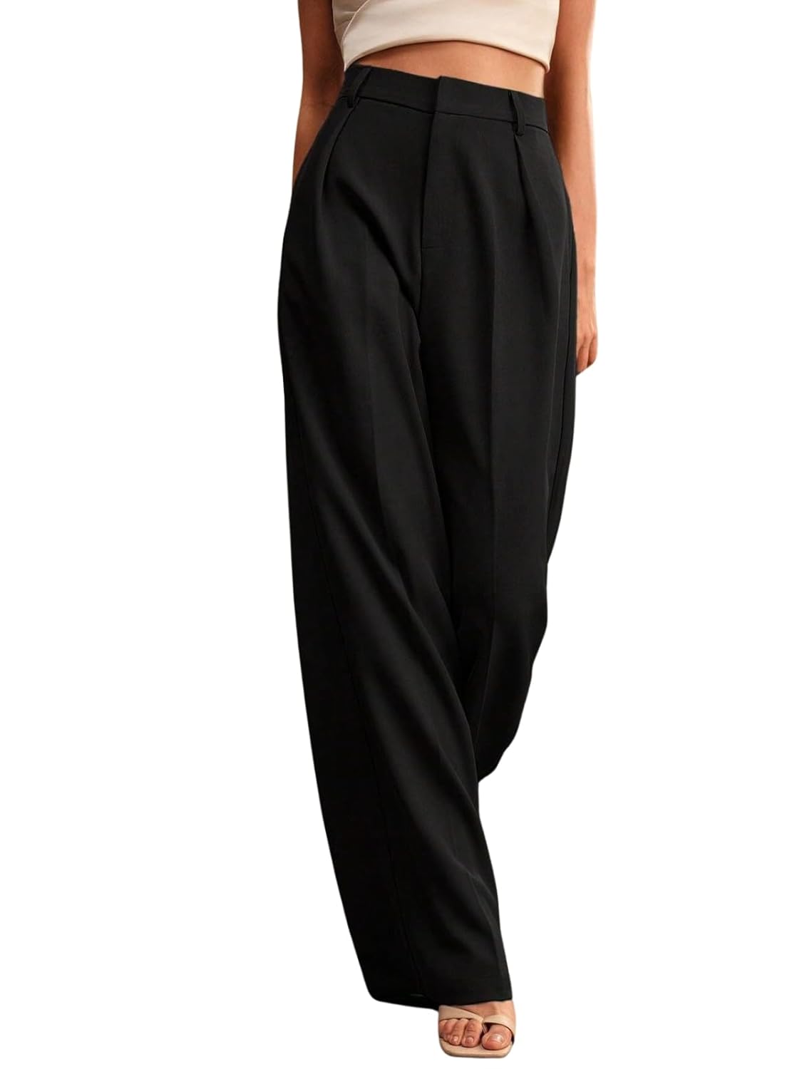 GRECIILOOKS Women High Rise High Waist Trousers Flared Korean Style Formal Pants|Elegant Workwear for Office, College & Events (Combo Pack of 2) GRECIILOOKS Women High Rise High Waist Trousers Flared Korean Style Formal Pants|Elegant Workwear for Office, College & Events (Combo Pack of 2)