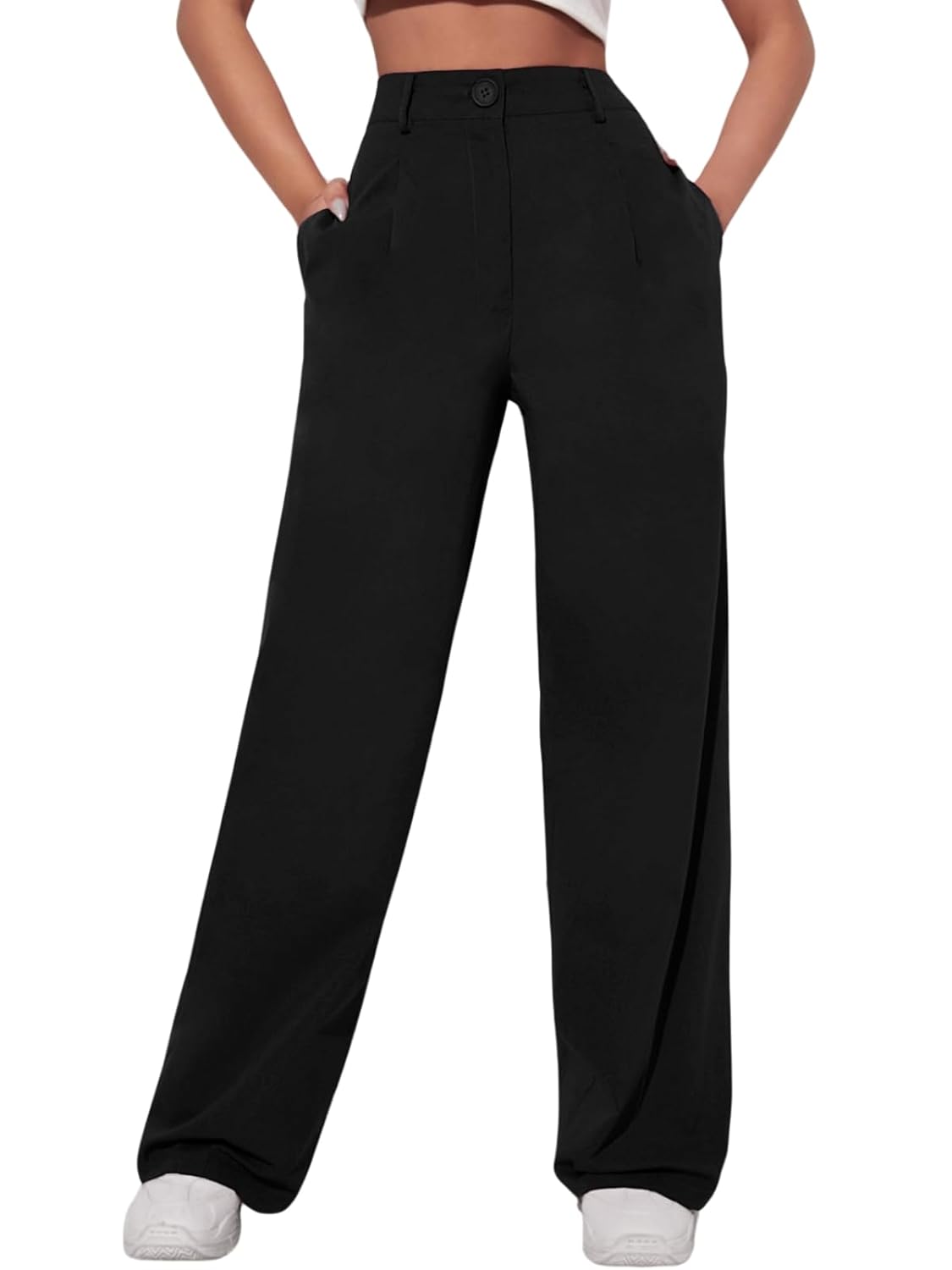 Leriya Fashion Cargo Trousers for Women – Korean Style Flared Pants with Pockets | High Waist Parachute Fit for Streetwear & College Look