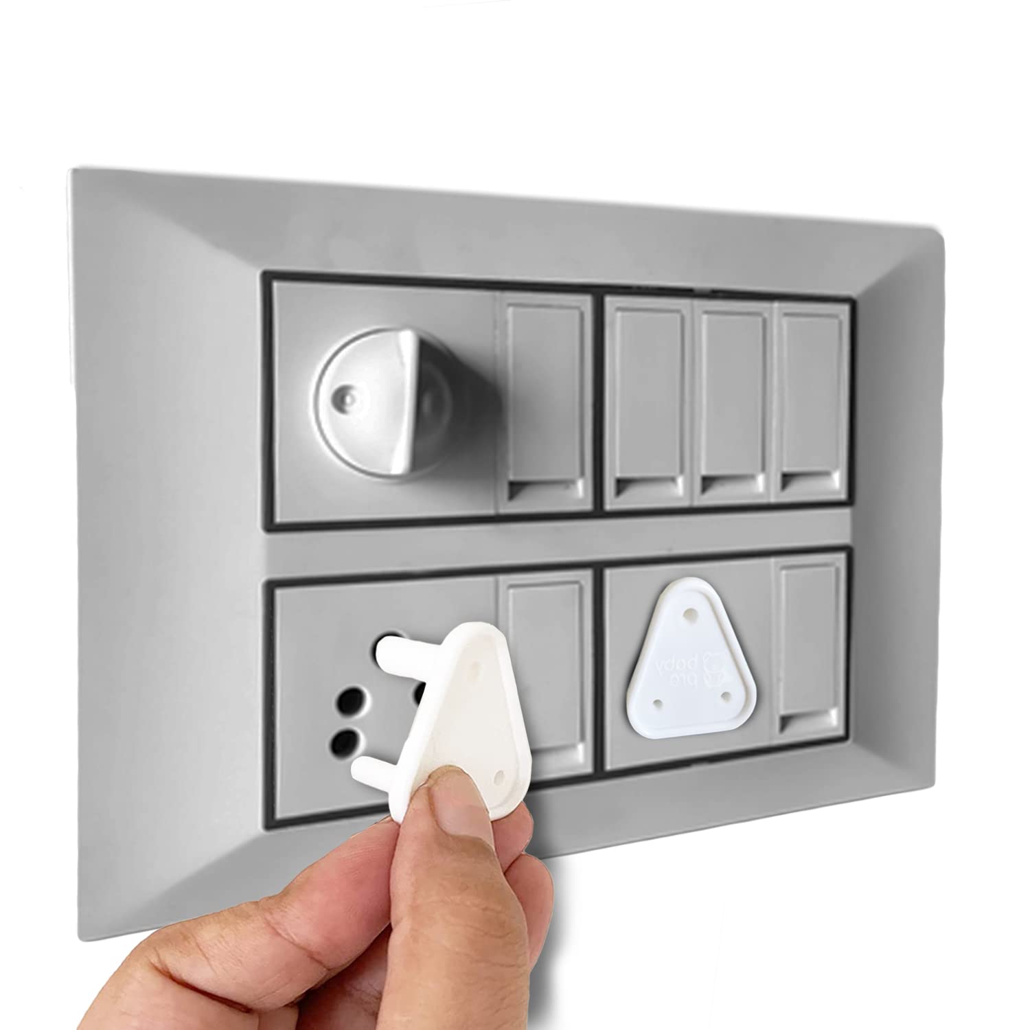 BabyPro BabyProofing Electric Socket Covers (Set of 12) for Baby Safety by Certified Professional Childproofer, Switch Board Covers (White) – Made in India