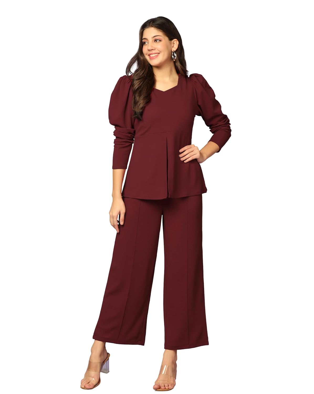 Leriya Fashion Stylish Co-ord Set for Women – Trendy Summer Travel Outfit | Lightweight 2 Piece for Holiday Look & Puja | Hangouts | Picnic | Vacation Wear | Ethnic | Lycra Full Sleeve Women Dress