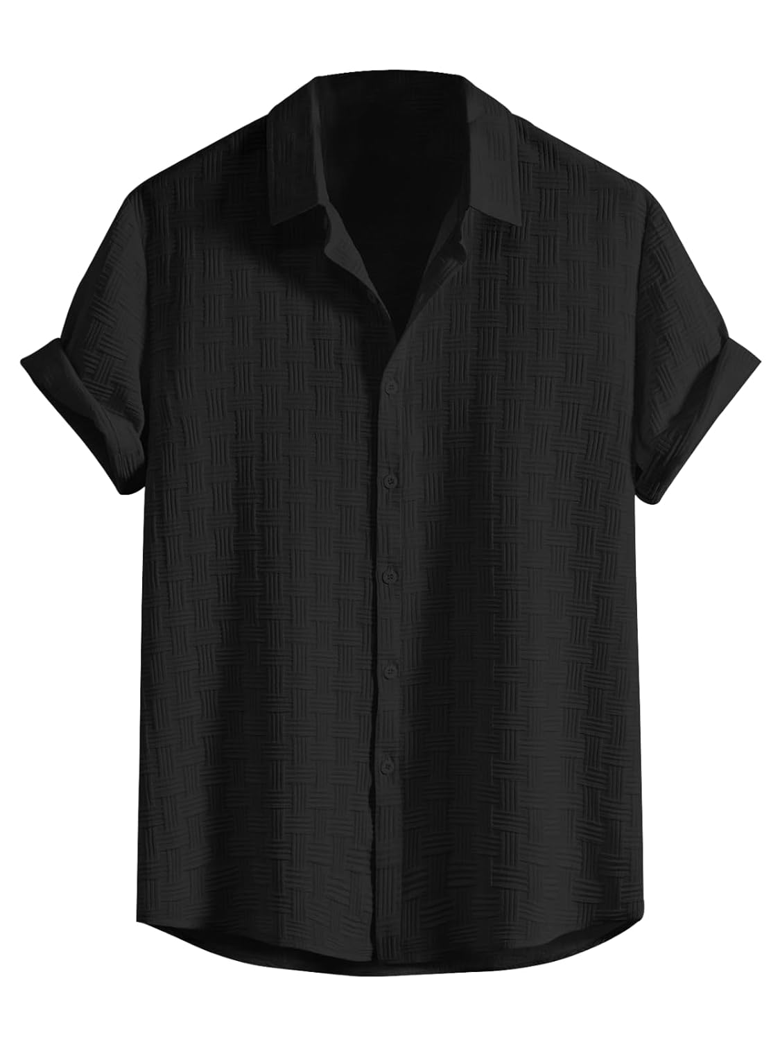 Leriya Fashion Men’s Formal Button Down Shirt – Slim Fit Office Wear Shirt for Men | Textured Short Sleeve Polycotton | Business & Meeting Ready (Available in Plus Size and Combo Pack of 2)
