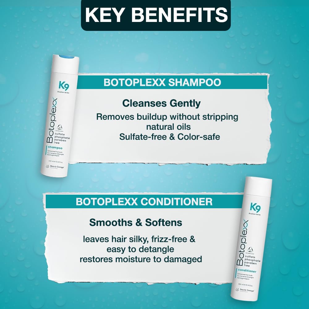 Beauty Garage K9 Shampoo and Conditioner for Women | (300ml + 300ml) Shampoo and Conditioner Combo| Botoplex Sulfate-Free Duo for Frizz Control & Color Care Beauty Garage K9 Shampoo and Conditioner for Women | (300ml + 300ml) Shampoo and Conditioner Combo| Botoplex Sulfate-Free Duo for Frizz Control & Color Care