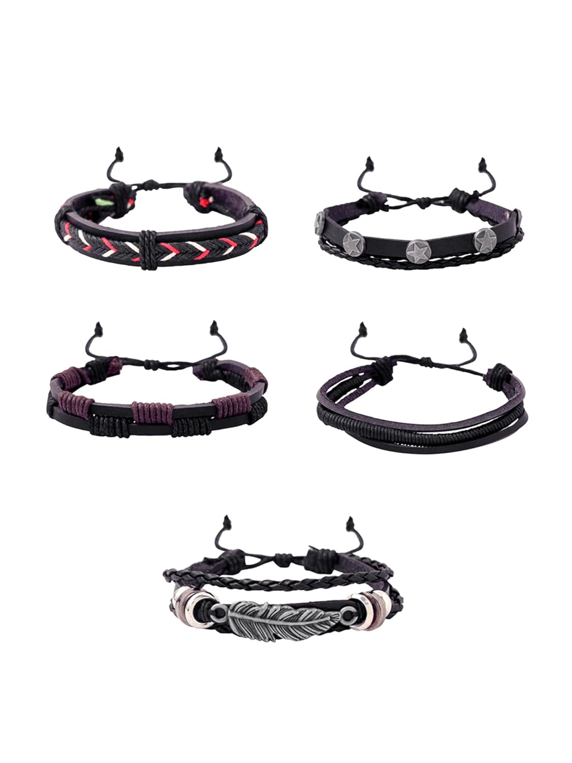 Yellow Chimes Combo Leather Wraps Casual Latest Trend Multi Strand Wrist Bracelets for Men and Women (Unisex) Yellow Chimes Combo Leather Wraps Casual Latest Trend Multi Strand Wrist Bracelets for Men and Women (Unisex)