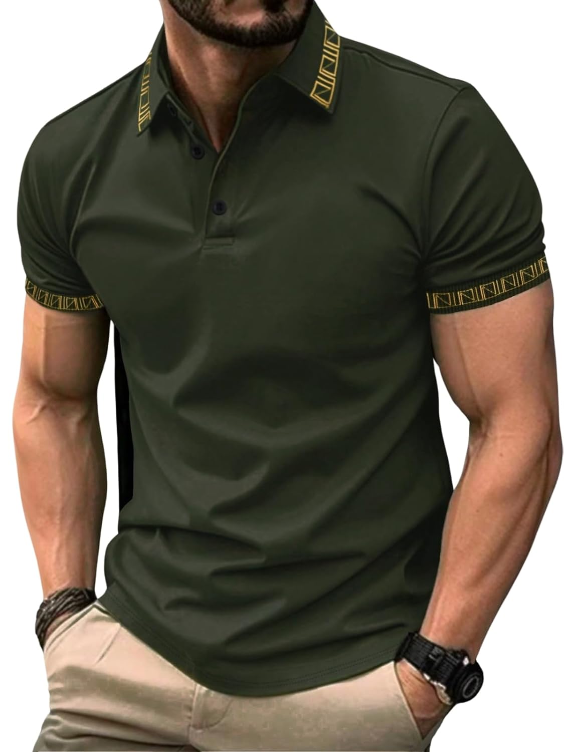 GRECIILOOKS Solid Regular Fit Polo Casual for Men – Polycotton Short Sleeve Regular Fit Tee | Perfect for Golf, Travel & Outdoor Casual Look (Available in Plus Size)