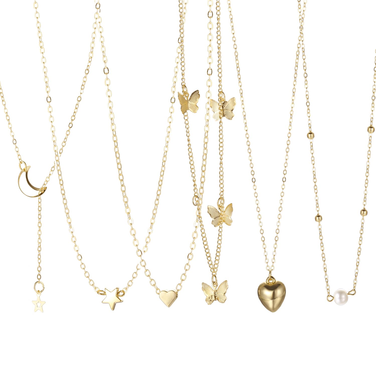 Shining Diva Fashion 5-7 Pcs Combo Latest Stylish Western Necklace Set for Women Pendant Necklace Gifts for Girls