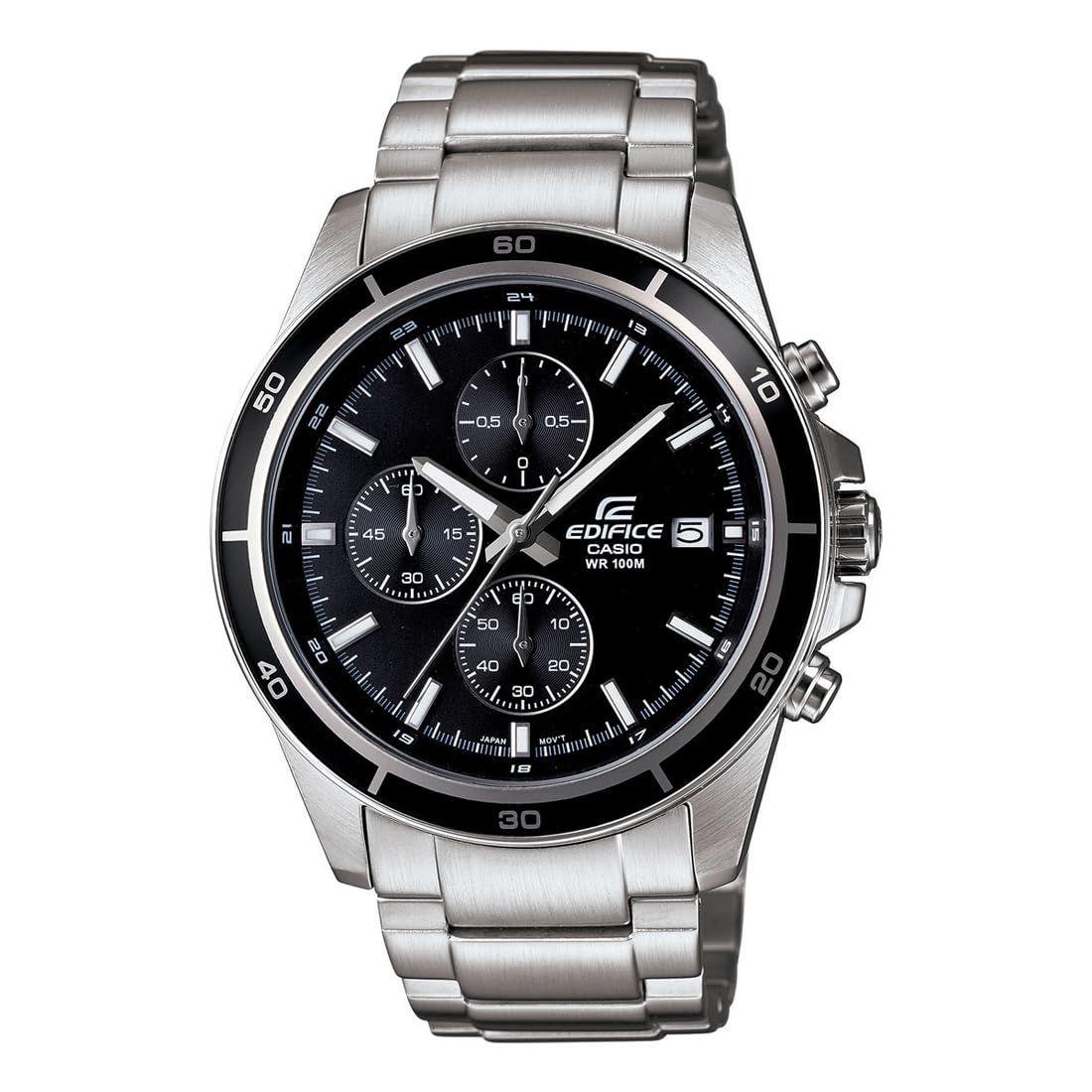 Casio Edifice EFR-526D-1AVUDF Black Analog Dial Silver Stainless Steel Band Men’s Watch Solid Band Stop-Watch EX093 Casio Edifice EFR-526D-1AVUDF Black Analog Dial Silver Stainless Steel Band Men’s Watch Solid Band Stop-Watch EX093