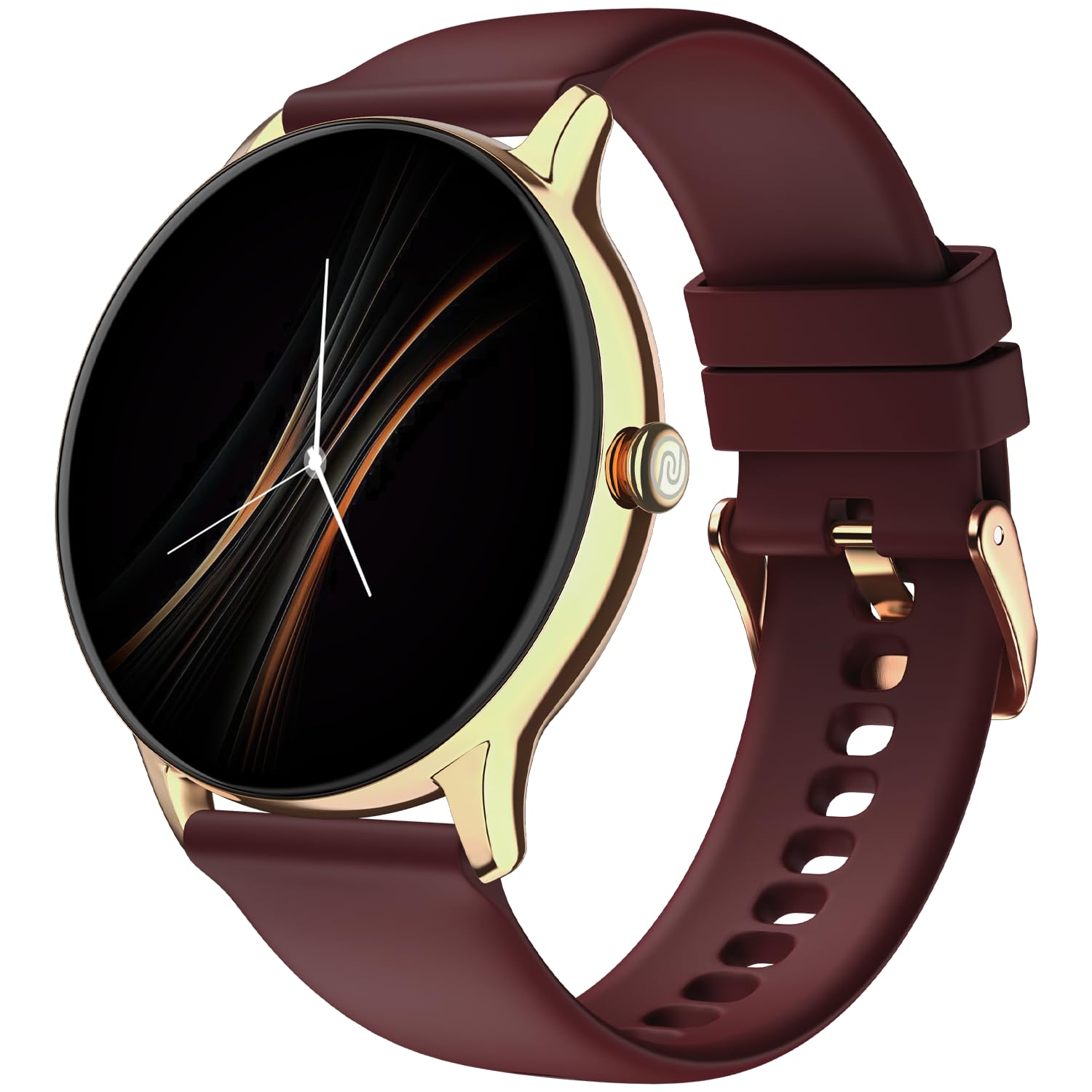Noise Twist Go Smart Watch 1.39″ Display, TruSyncᵀᴹ BT Calling, Glossy Metal Finish, 150+ Watch Faces, IP68, Sleep Tracking, 100+ Sports Modes, Smart Watch for Men and Women (Gold Wine)