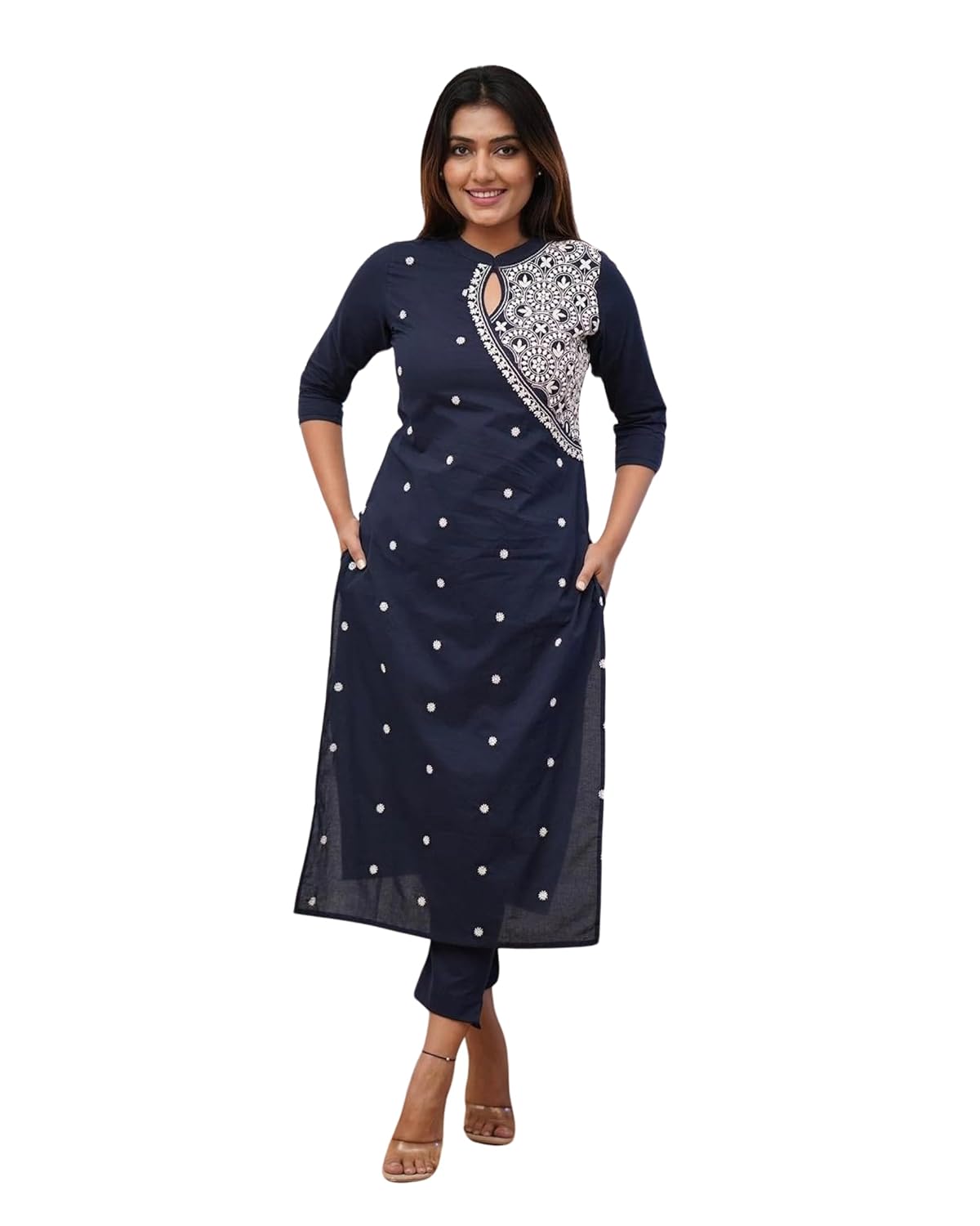 FABNEX Cotton Blend Kurta Set for Women|Women Embroidered Kurta Set|Women Kurta Pant Set (K-34-38) FABNEX Cotton Blend Kurta Set for Women|Women Embroidered Kurta Set|Women Kurta Pant Set (K-34-38)