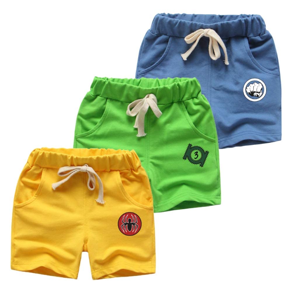 KYDA KIDS® 100% Cotton Printed Summer Shorts for Boys and Girls – Regular Fit Multicolor (Pack of 3)
