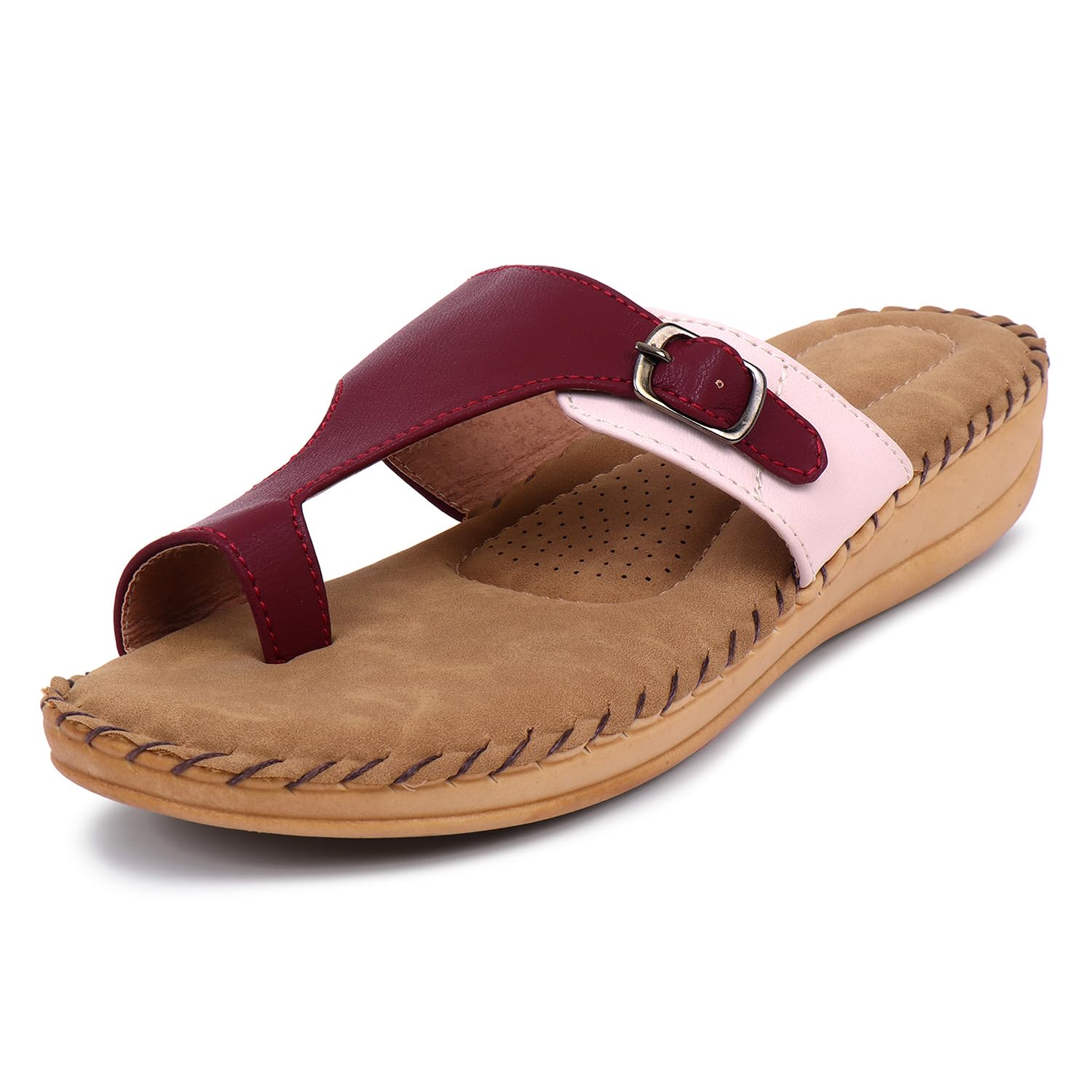 TRASE Extra Soft Slippers for Women | Orthopedic Diabetic Footwear with Cushioned Insole | Lightweight & Comfortable Ladies Chappals with Toe Ring and Adjustable Buckle