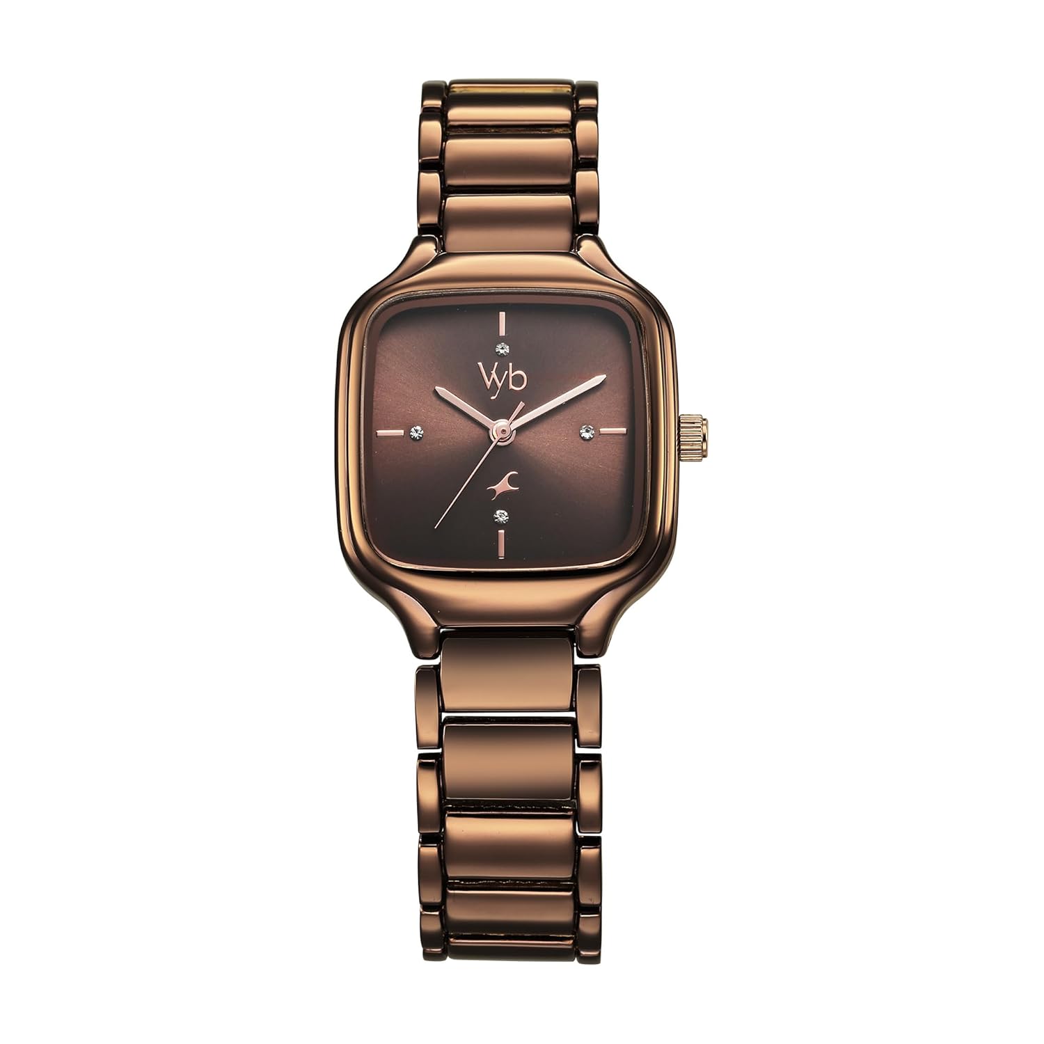 Fastrack Vyb Minimalist Quartz Analog Brown Dial Metallic Brown Metal Strap Watch for Girls – FV60024QM01W
