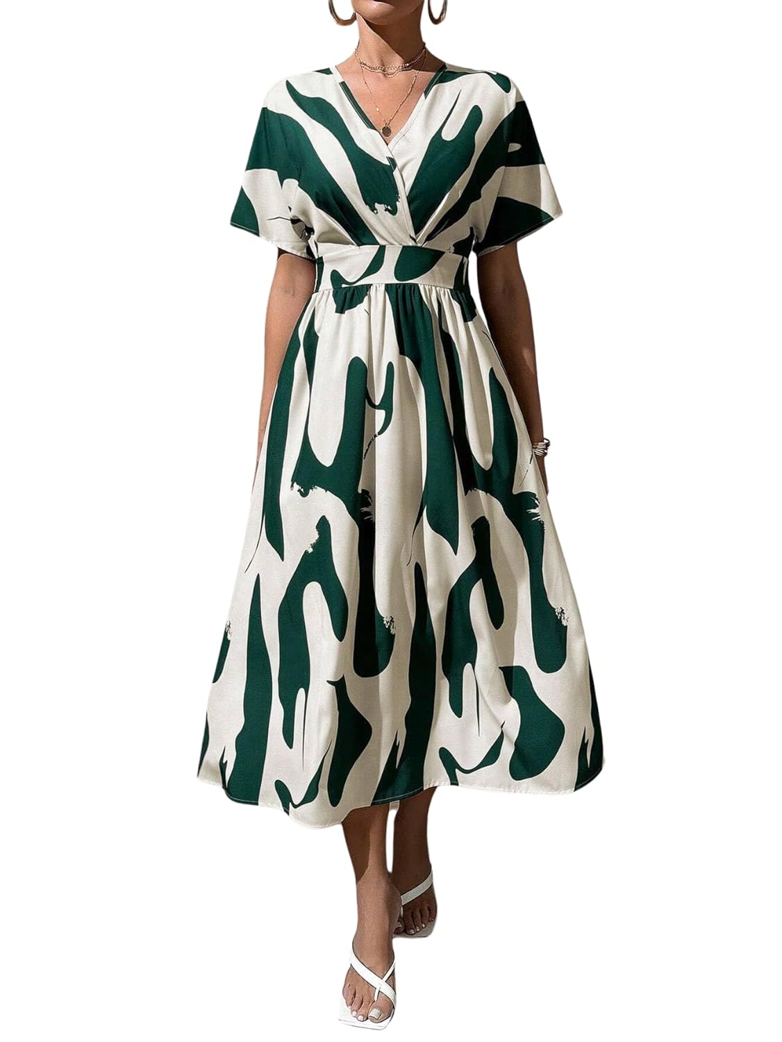 Leriya Fashion Printed Maxi Dress for Women | Trendy Long One Piece Summer Outfit | Lightweight Flared Dress for Casual & Holiday Wear