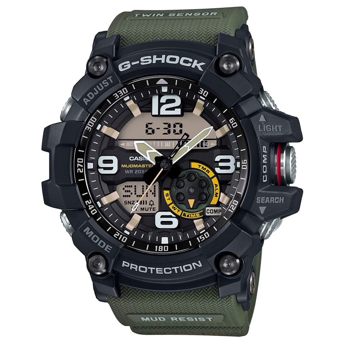 Casio G-Shock GG-1000-1A3DR Black Analog-Digital Dial Green Resin Strap Men’s Watch Mud Resistant Shock Resistant G662