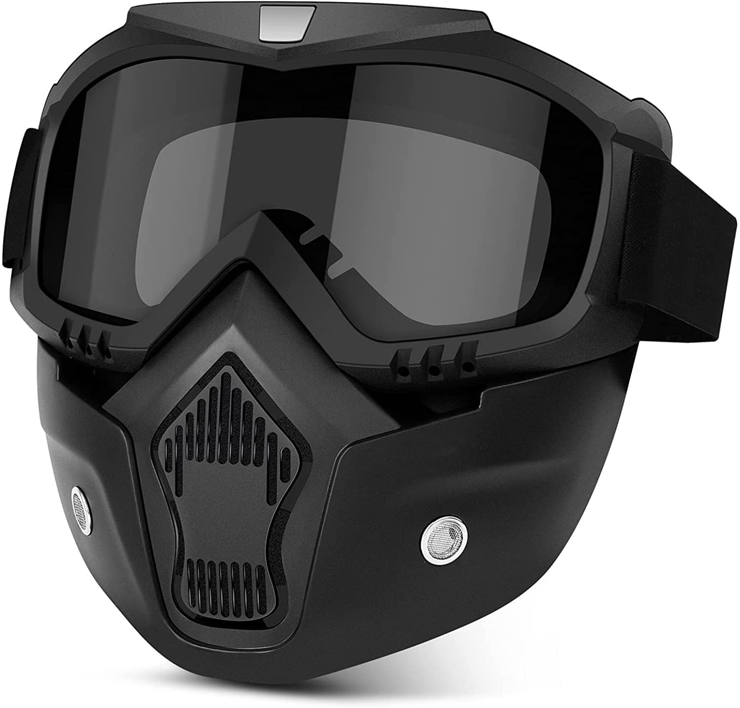 SARTE TPU Goggle Mask Anti Scratch UV Protective Open Face & Eyewear Windproof Dirt Shield Adjustable Strap Soft Foam Padded Detachable for Cycling Bike Off Road Racing Riding Unisex (Black)