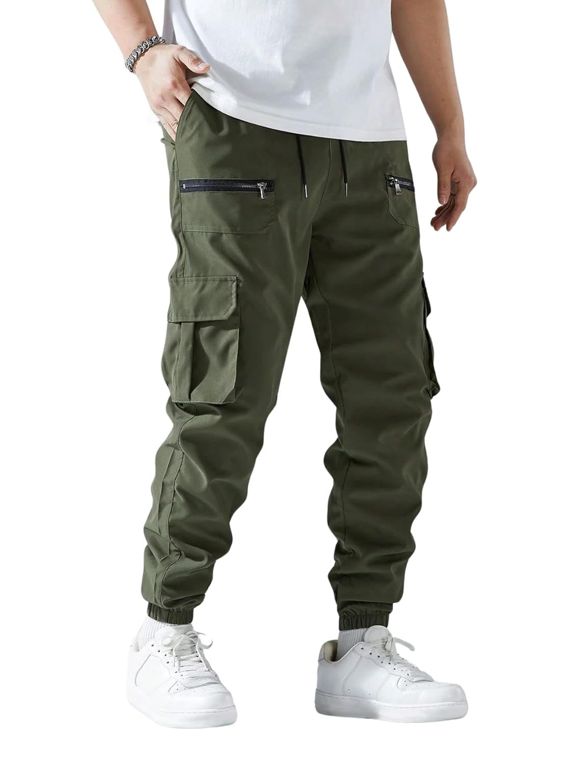 Lymio Men Cargo || Cotton Cargo Pants for Men || Regular Fit High Rise Solid Pants (1Cargo-34-37)