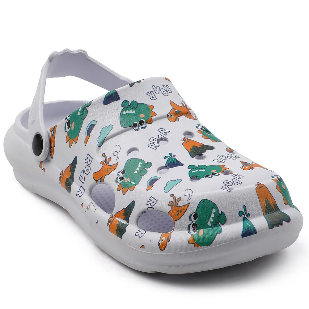 Liberty Lucy&Luke ALEX-K2E Kids Clogs for Boys & Girls | Lightweight Slip-On Clogs – Beige & White | Durable & Soft EVA Sole | Comfortable & Breathable Sandals for Walking, Beach & Every Day Wear