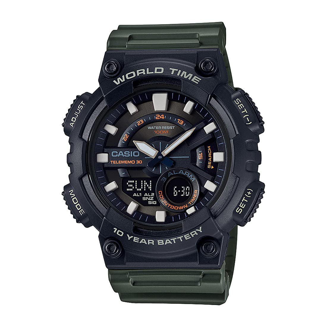 Casio Youth Combination Analog-Digital Black Dial Men’s Watch – AEQ-110W-3AVDF (AD223)