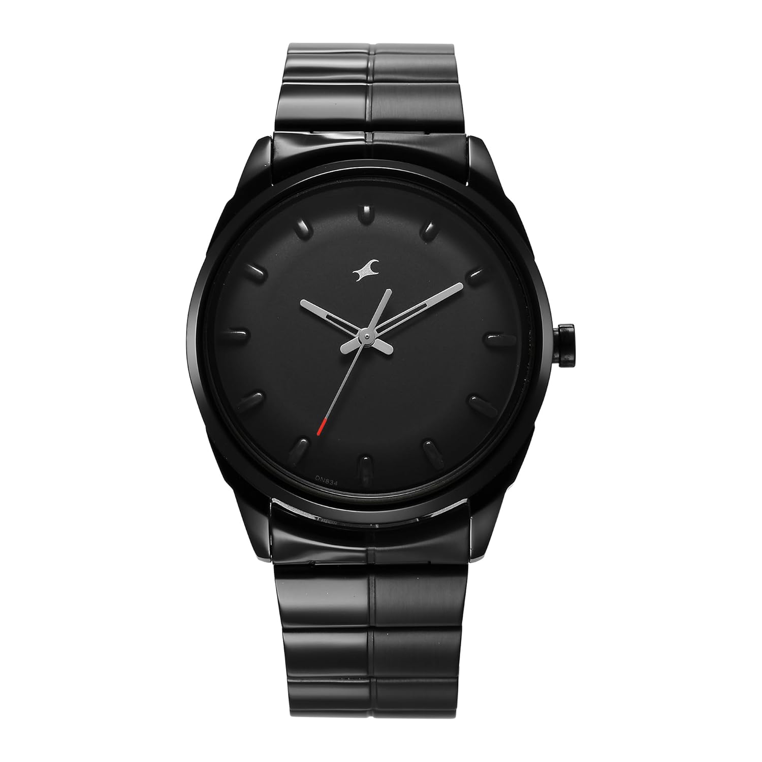 Fastrack Men Black Black Metallica Quartz Analog Dial Stainless Steel Strap Watch for Guys-3273NM01