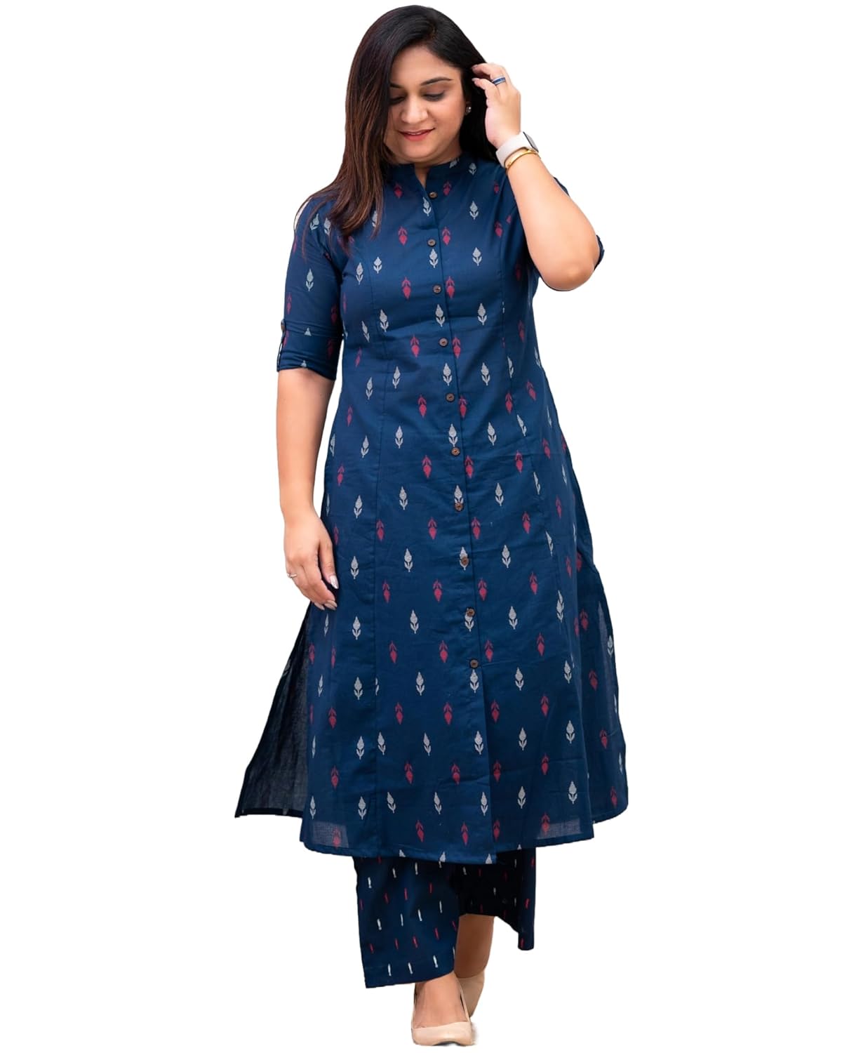 GoSriKi Women’s Viscose Blend A-Line Kurta Pant Set for Women | Printed Summer Kurti Set | Stylish Co-Ord Suit | Cotton Look Kurta Set for Women | Casual & Festive Ethnic Wear