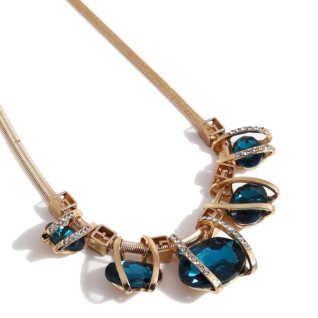 Shining Diva Fashion Latest Stylish Trendy Celebrity Inspired Designer Fancy Crystal Pendant Chain Necklace for Women and Girls