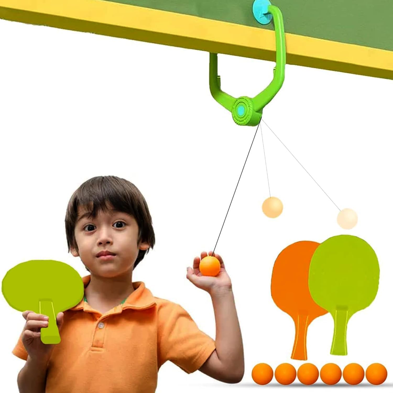 Toy Imagine Door Hanging Table Tennis Trainer for Kids | Indoor Ping Pong Game Set with 2 Rackets and 5 Balls | Fun Sports Toy for Boys and Girls Ages 5 Plus | Safe Non-Toxic Indoor Play Activity