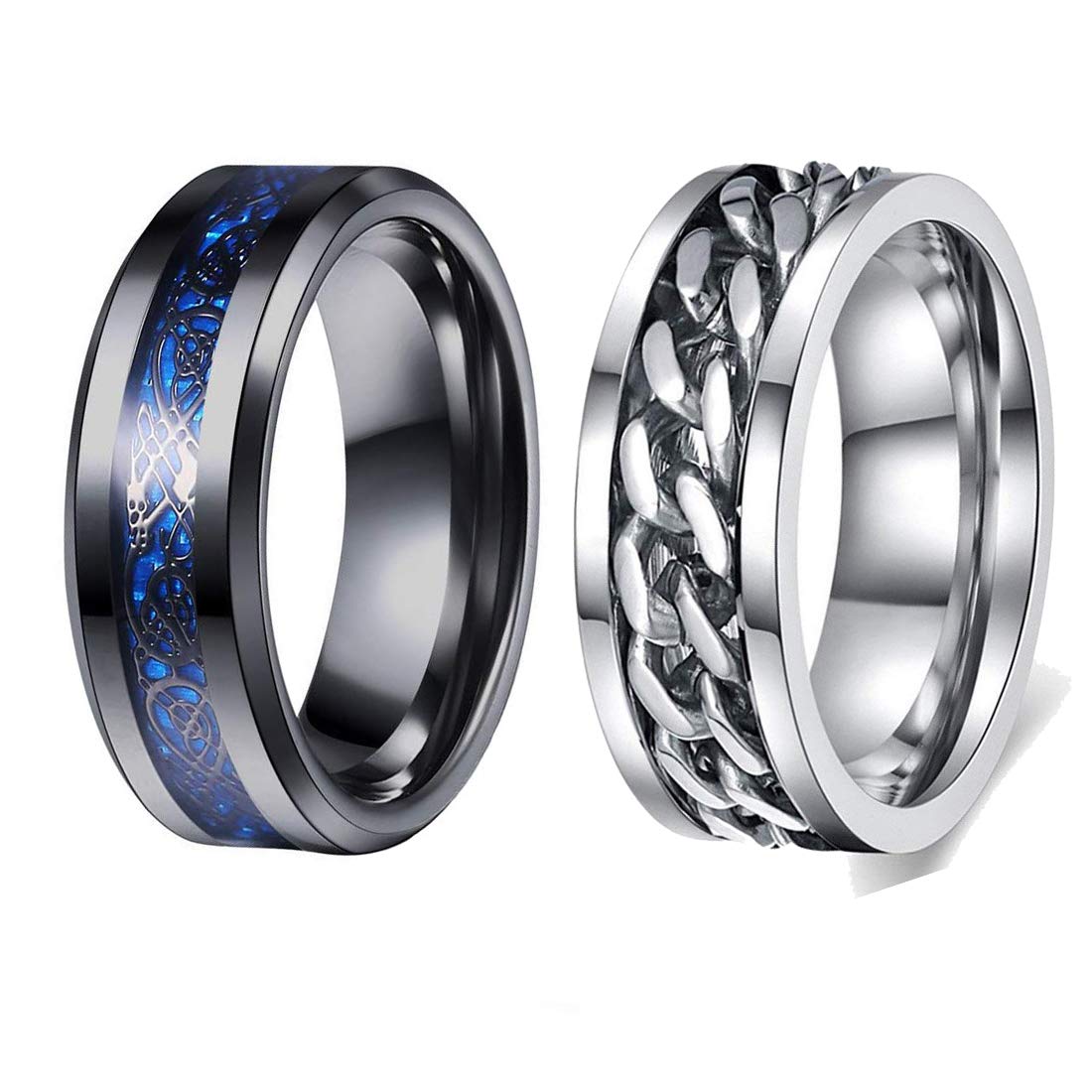YouBella Jewellery Stainless Steel Ring Combo for Boys and Men