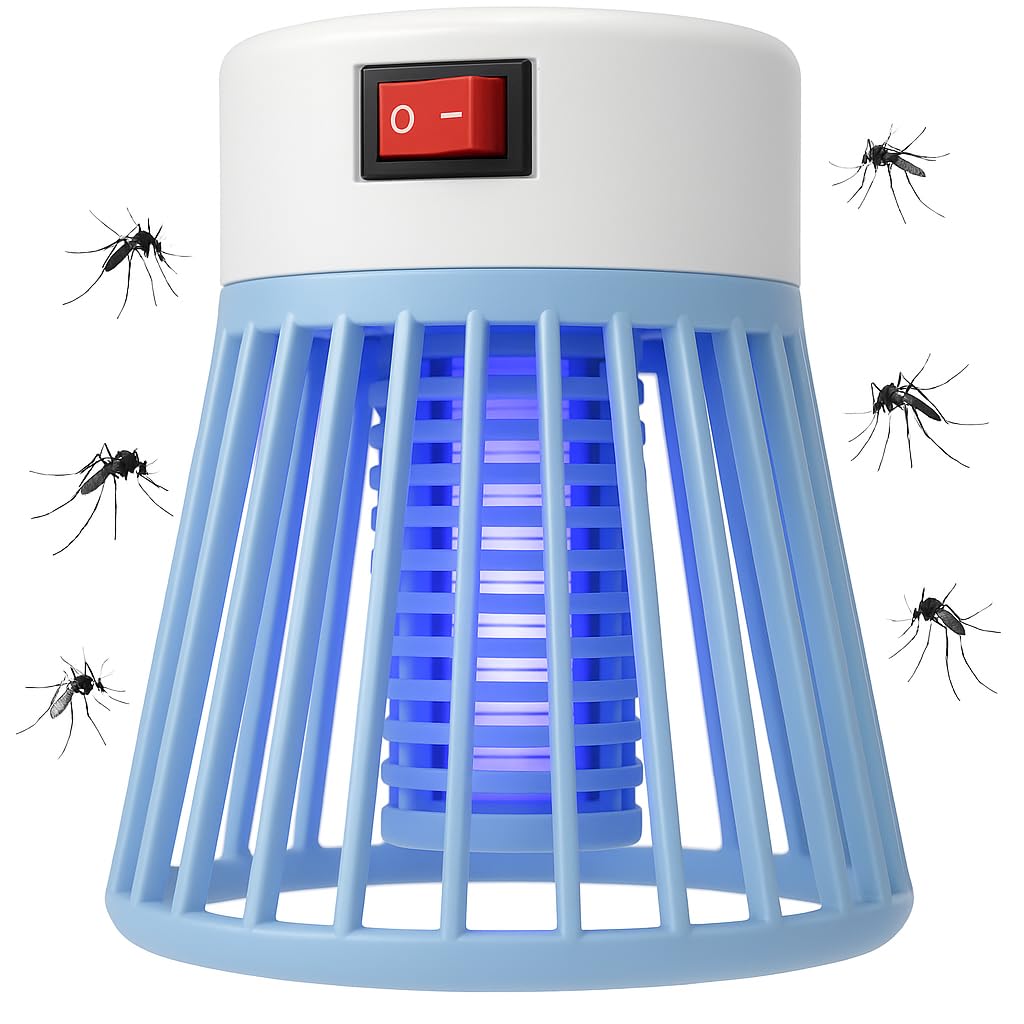 HNY Electric Mosquito Killer Lamp with UV Light Trap Insect Zapper Fly Bug Killer for Home Indoor Outdoor Mosquito Trap Machine with Protective Cover & On/Off Switch, Chemical-Free Pest and Control