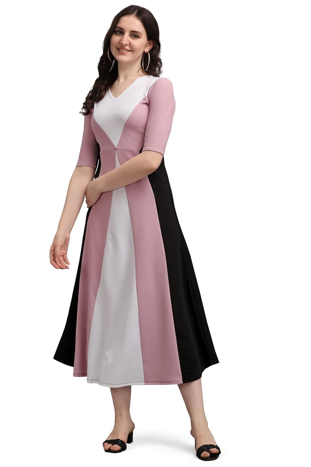 PURVAJA Women’s Corduroy Empire Waist Maxi Cocktail Dress