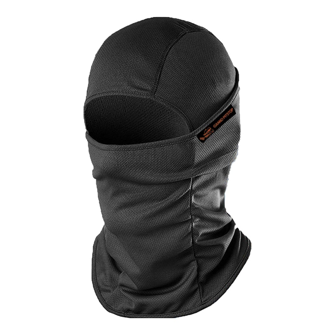 GRAND PITSTOP Helmet Mask (Black – Free Size) | Full Face UV Protection | Outdoor Face Cover | Dust, Wind, Sun Shield | Riding & Hiking Gear | Accessories for Men & Women