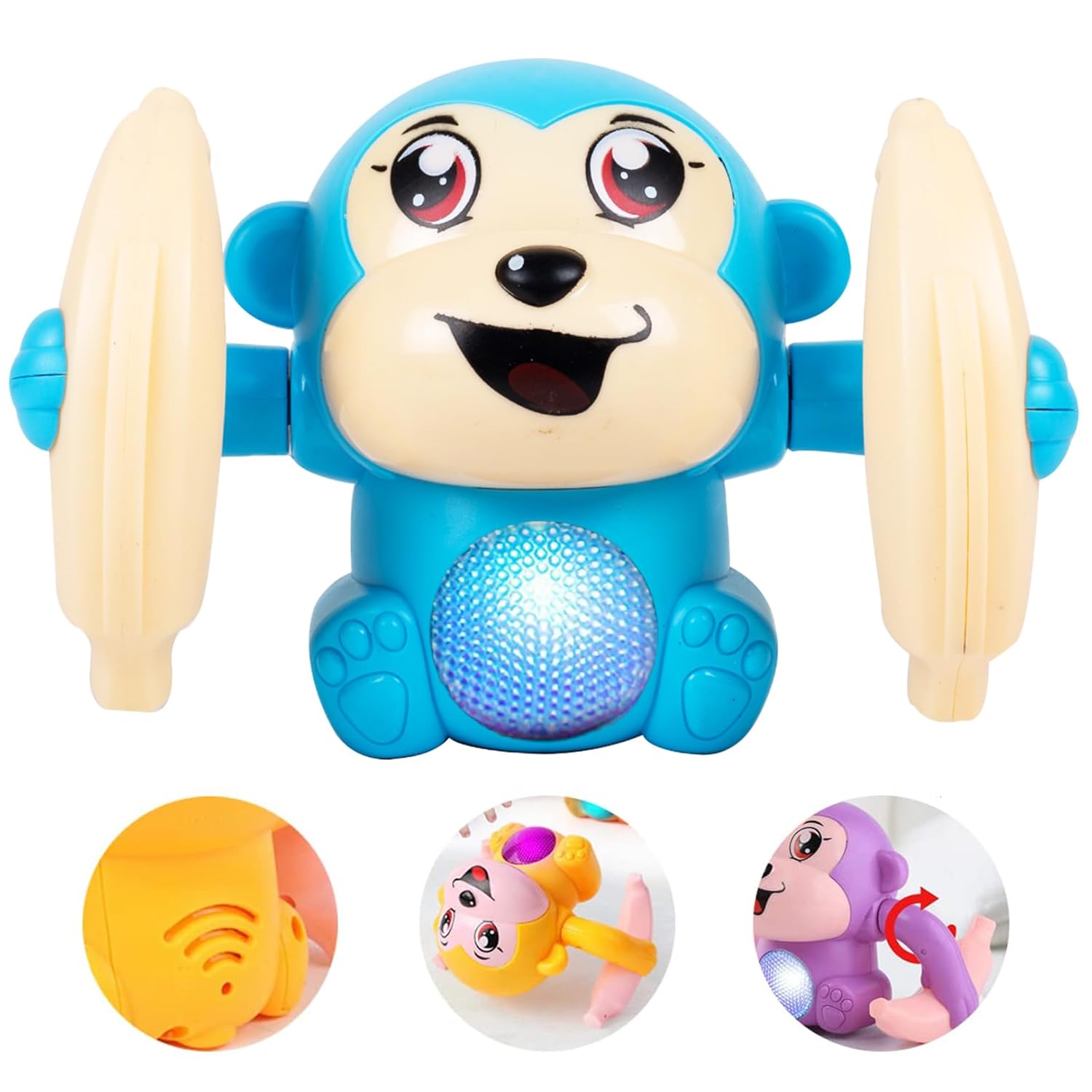 Gooyo GY-2020 Battery Operated Voice Control Monkey Toy with Musical, Dancing, Spinning,Rolling and Sensor Feature for Gifts/Kids/Babies/Boys/Girls|Blue Color, Power Source:3xAAA Battery(Not Included) Gooyo GY-2020 Battery Operated Voice Control Monkey Toy with Musical, Dancing, Spinning,Rolling and Sensor Feature for Gifts/Kids/Babies/Boys/Girls|Blue Color, Power Source:3xAAA Battery(Not Included)
