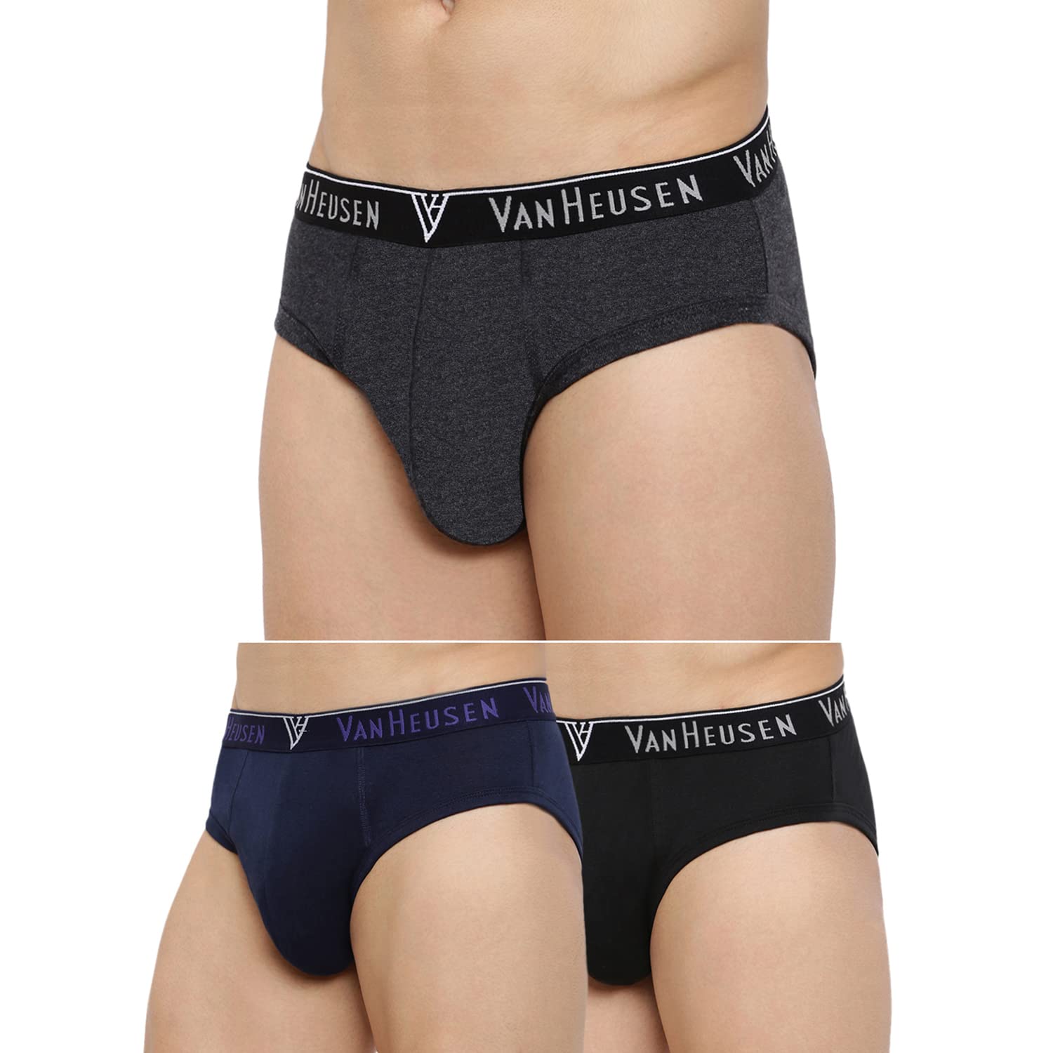 Van Heusen Men Anti Bacterial Briefs – 100% Cotton – Pack of 3 – Colour Fresh, Moisture Wicking