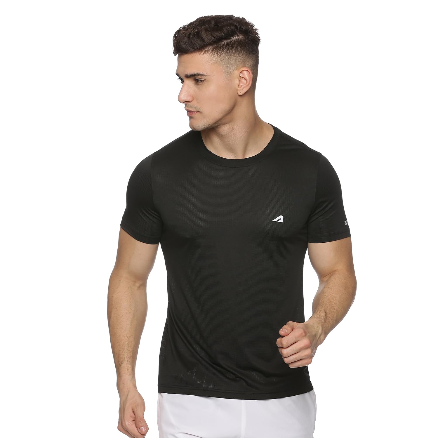 Boldfit Men’s Polyester Regular Fit T-Shirt Quick Dry Fit Regular Fit Gym T Shirts for Casual Wear Workout Active Gym Wear Running T-Shirts