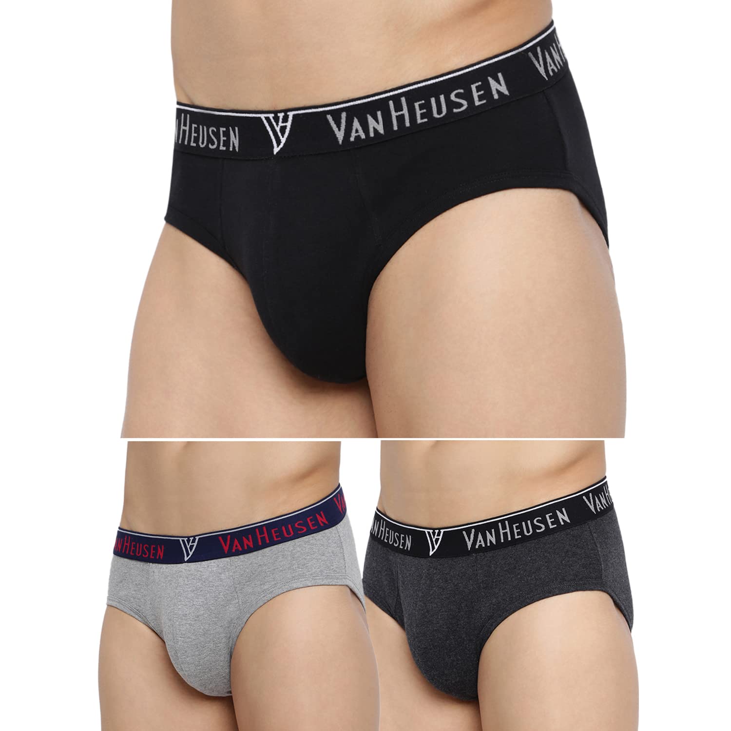 Van Heusen Men Anti Bacterial Briefs – 100% Cotton – Pack of 3 – Colour Fresh, Moisture Wicking