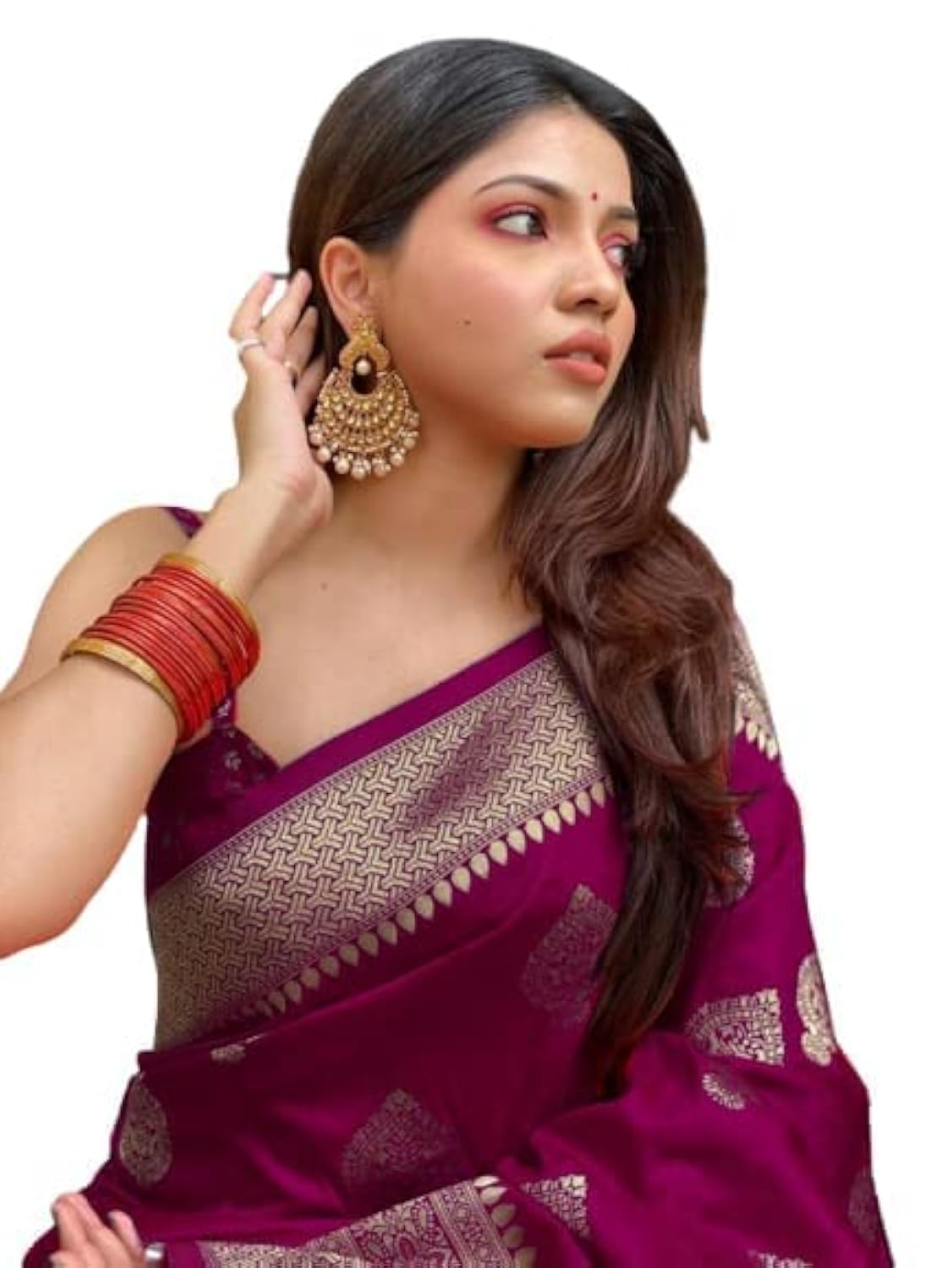 C J Enterprise Women’s Kanjivaram Art Silk Saree Soft Banarasi Style Sari With Blouse Piece For Wedding (Pari122-51)