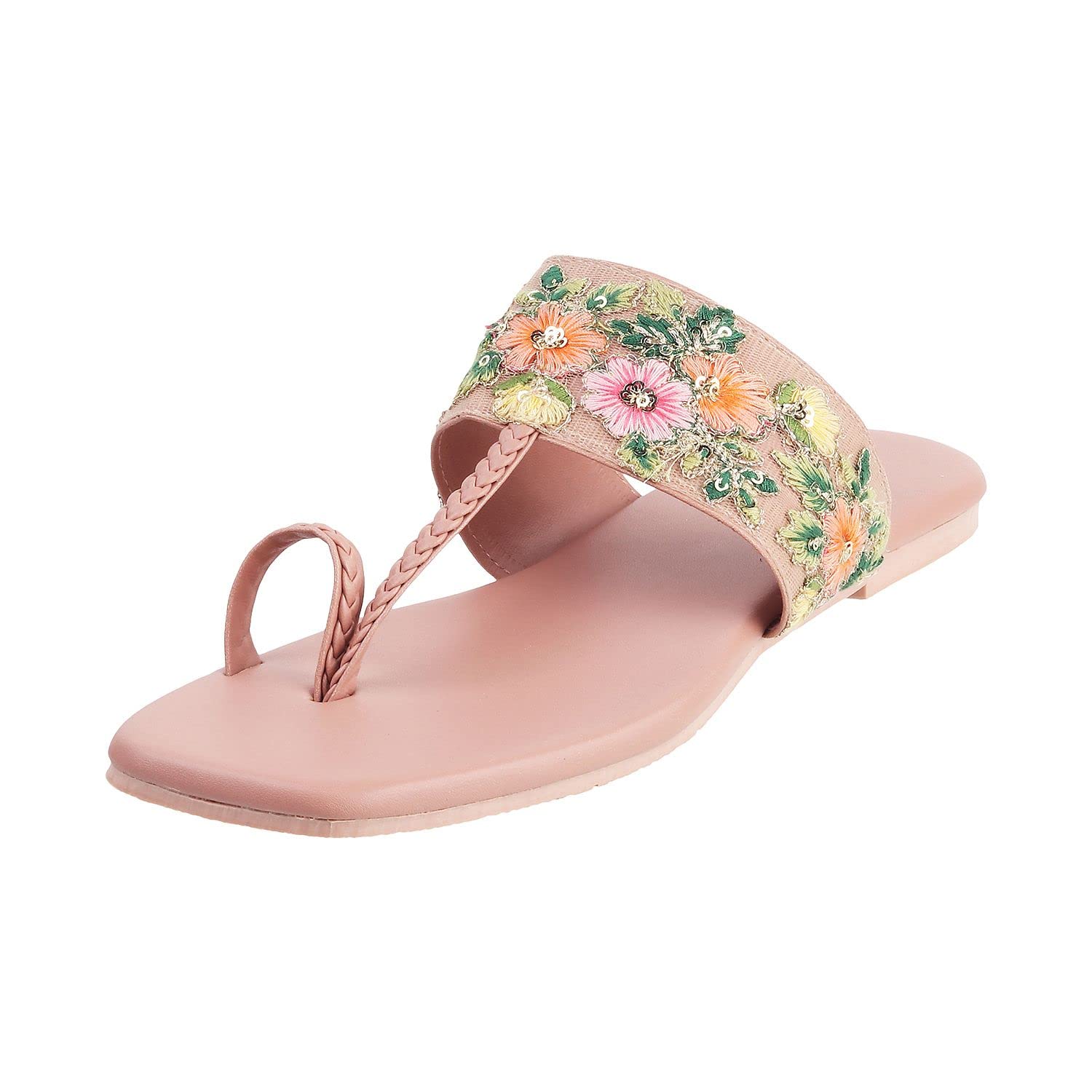Mochi Women Synthetic Leather Kolhapuri Chappal Mochi Women Synthetic Leather Kolhapuri Chappal